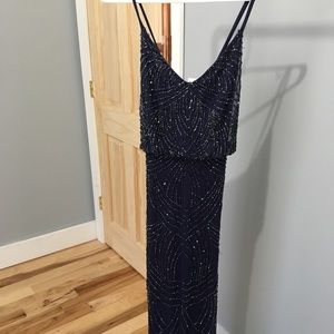 Full length beaded evening gown